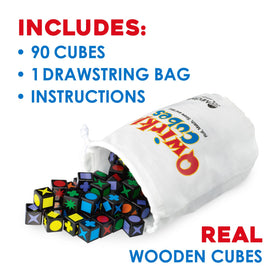 MindWare Qwirkle Cubes players 2-4 illustrate inclusive family competition for all ages.