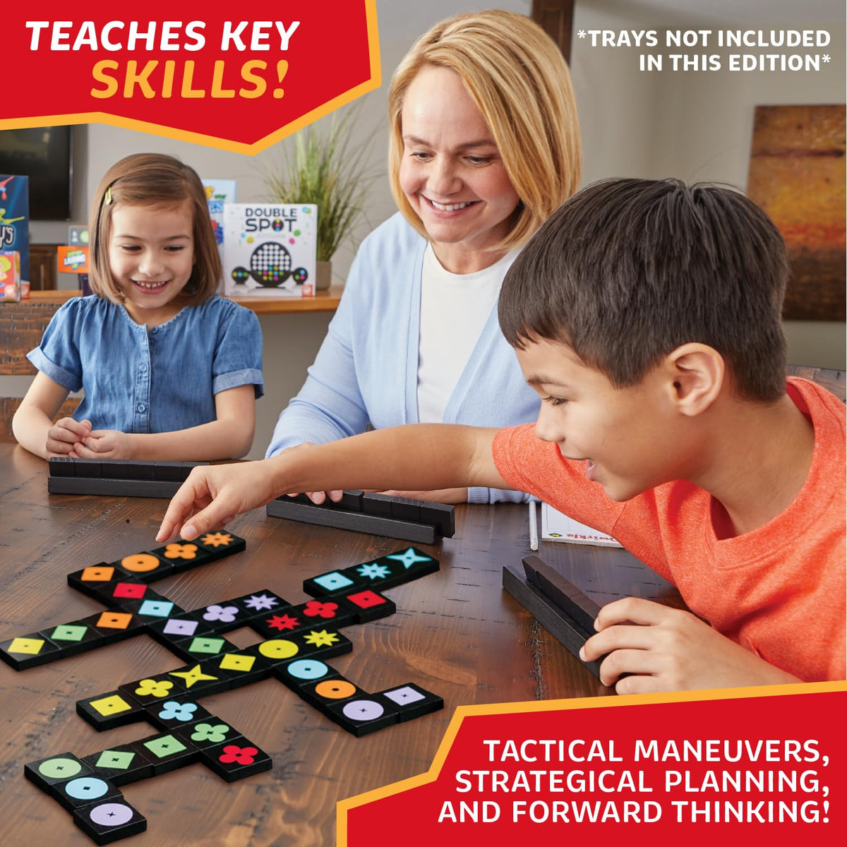 MindWare Qwirkle high-contrast design improves visibility in varied lighting conditions.
