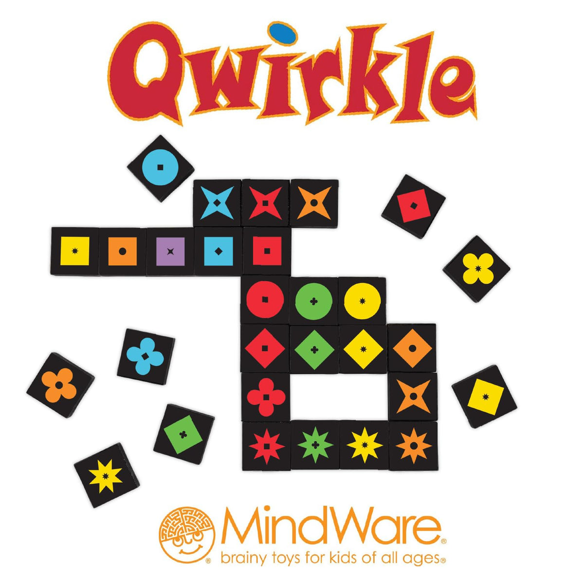 MindWare Qwirkle 108 wooden tiles offer durable tactile play.