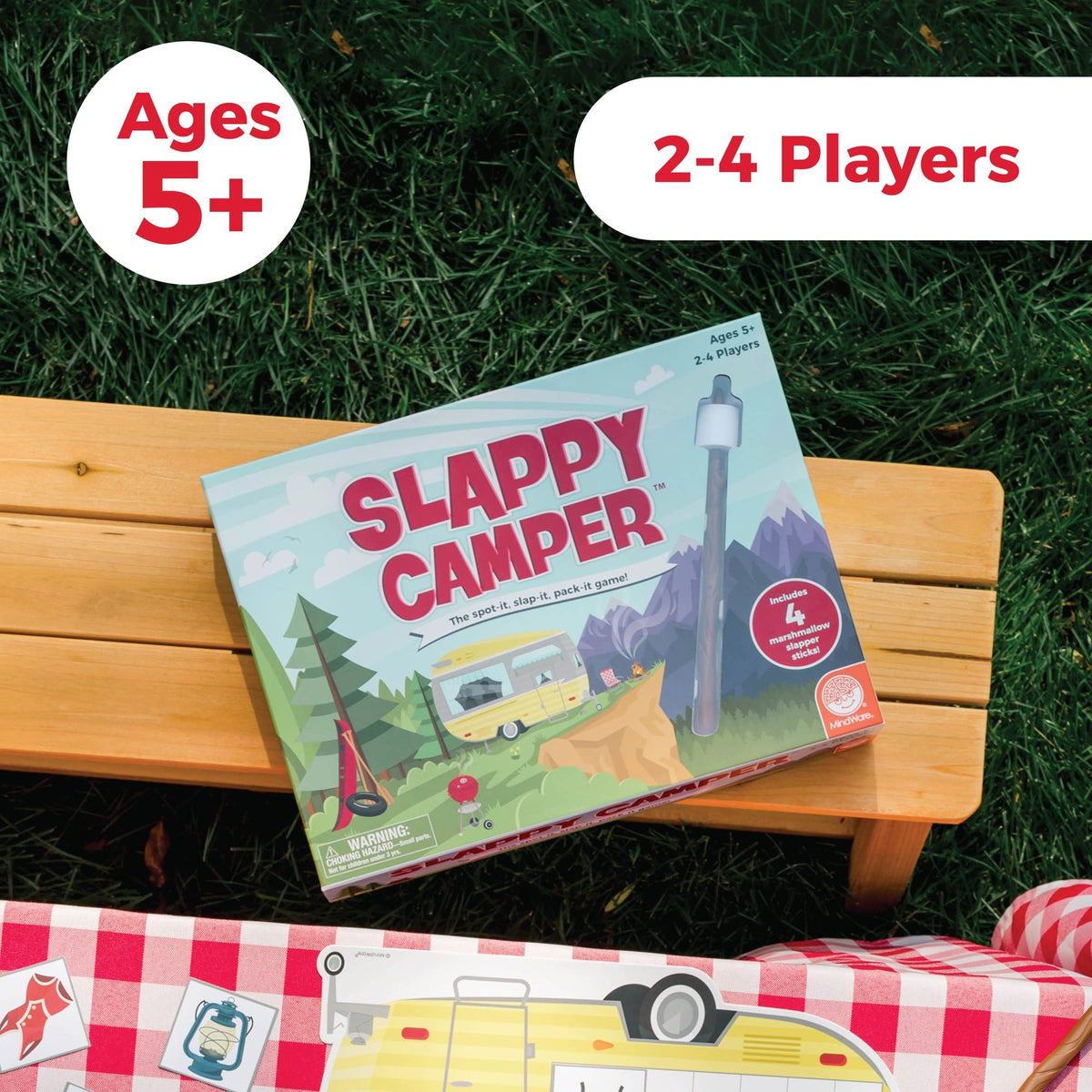 MindWare Slappy Camper player pieces ready for two to four players