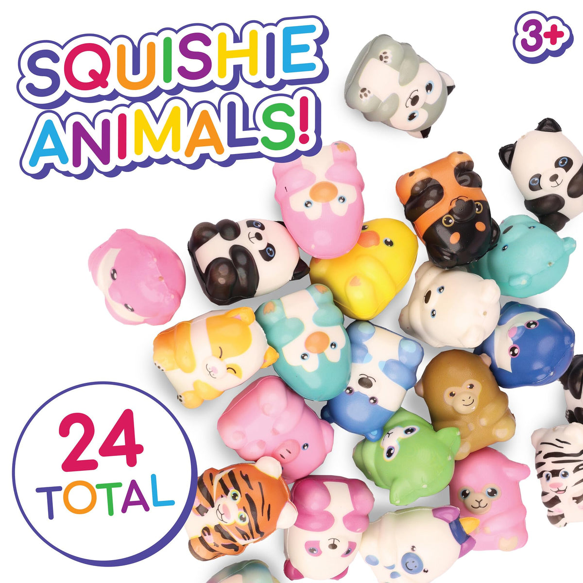 MindWare 24-squishy-animals close-up shows soft foam texture ideal for tactile play.