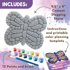 MindWare Butterfly stepping stone with vibrant paints for a garden mosaic.