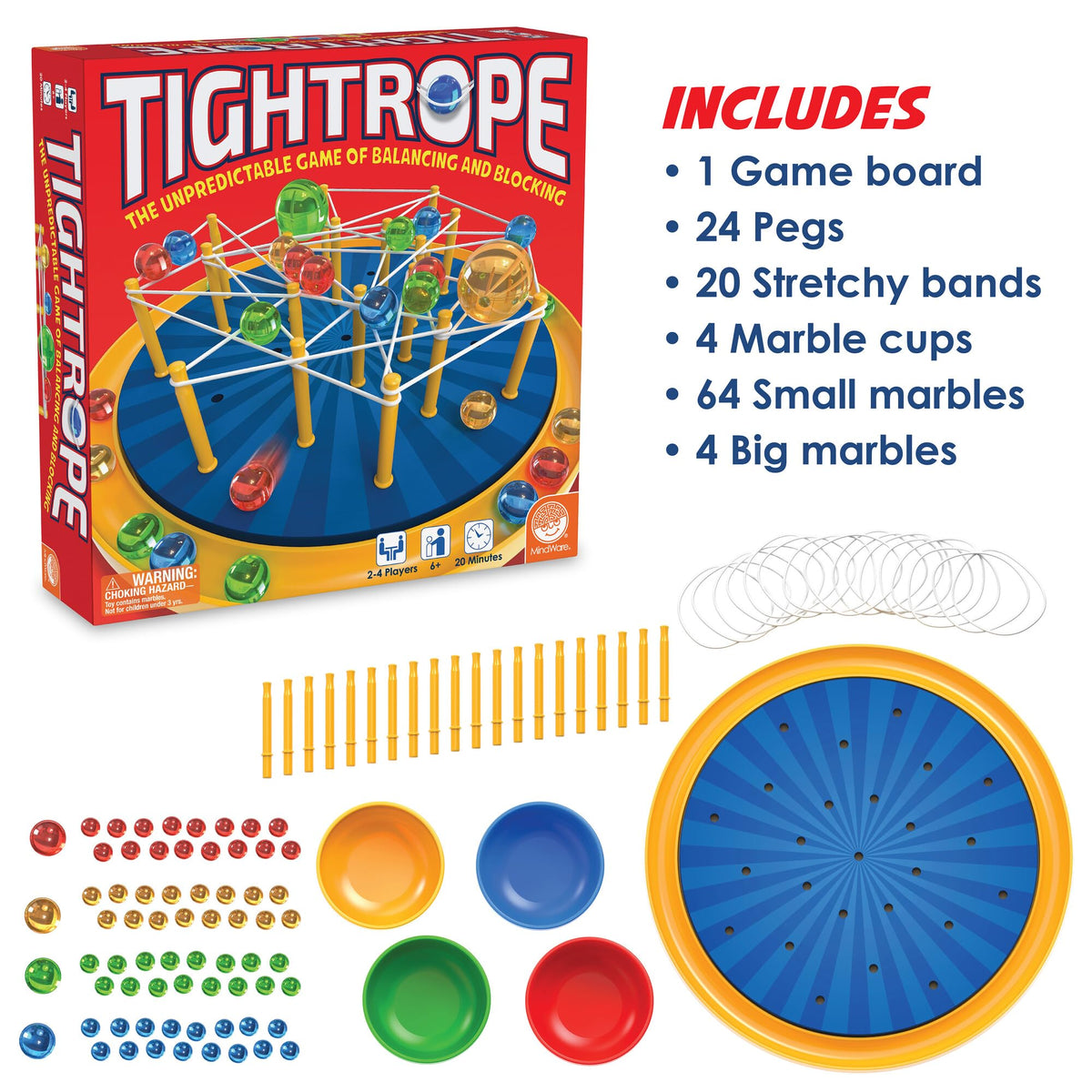 MindWare Tightrope marble cups to organize pieces during rounds.