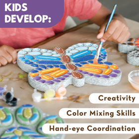 MindWare weather-ready stepping stone finish after baking for outdoor durability.