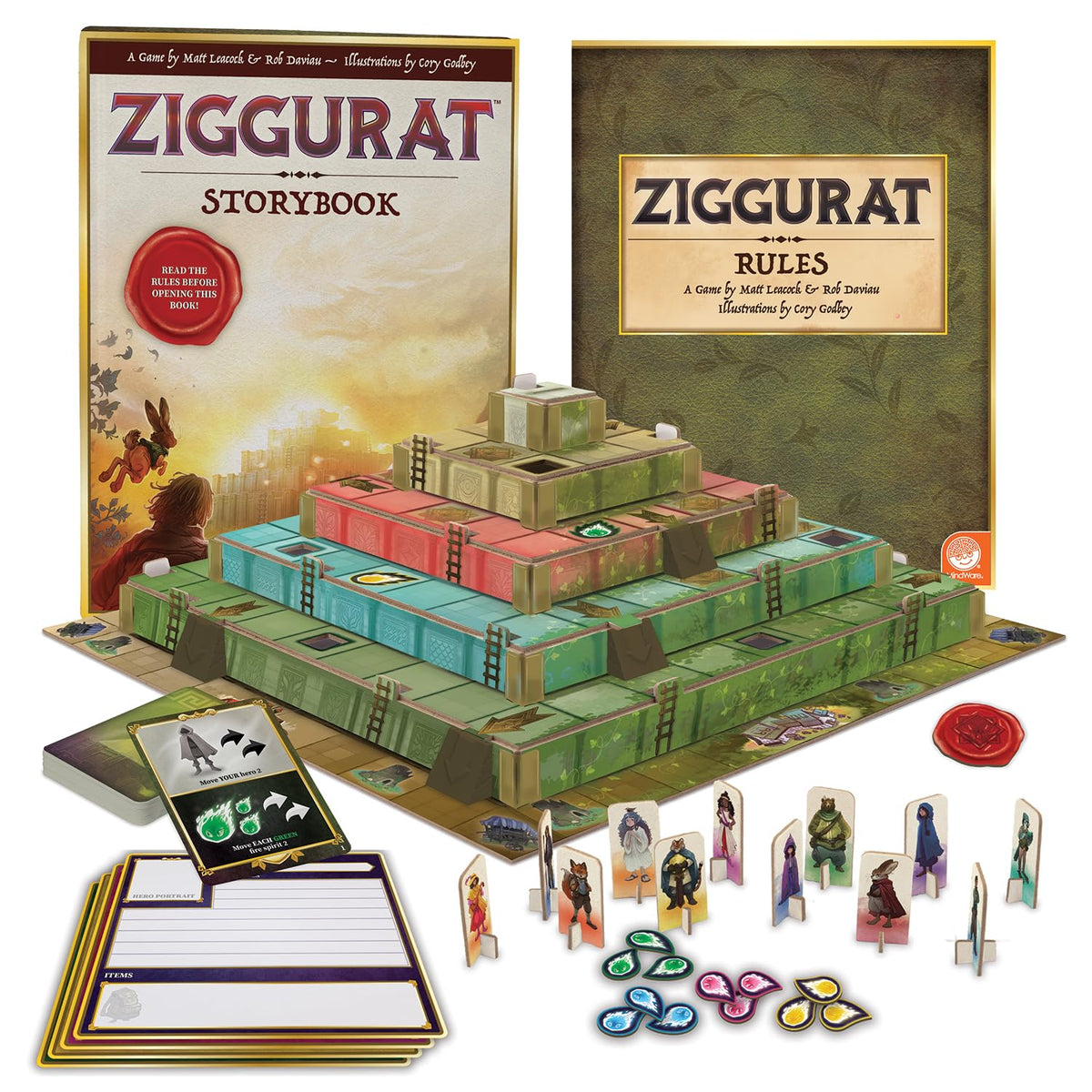 MindWare Ziggurat gameboard levels showcase escalating challenges for cooperative play.