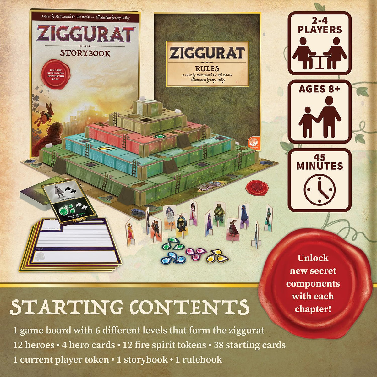 MindWare Ziggurat hero cards highlight diverse skills for teamwork and strategy.