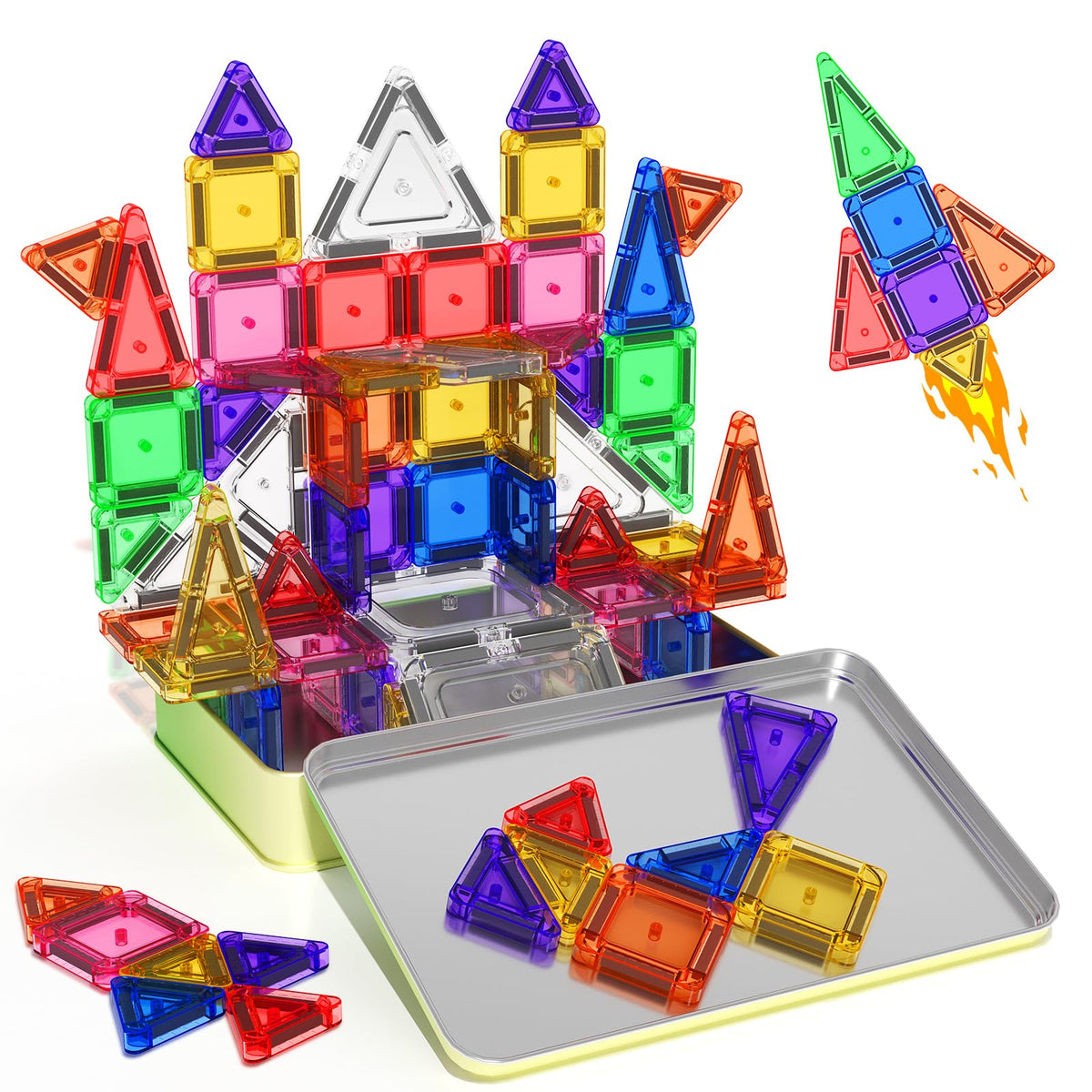 Minecftoy mini travel magnetic tiles case for easy carry and on-the-go play.