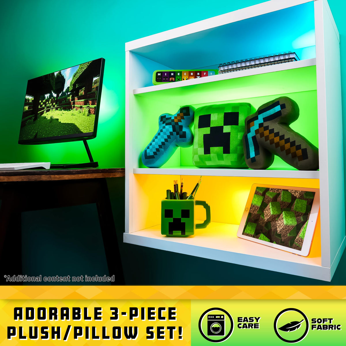 Minecraft Axe plush provides bold decor and comforting hug.