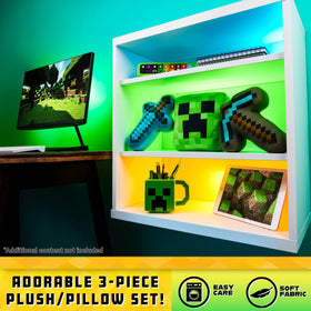 Minecraft Axe plush provides bold decor and comforting hug.