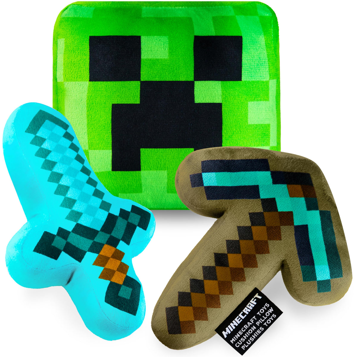 Minecraft Creeper plush adds playful decor and cuddle buddy.