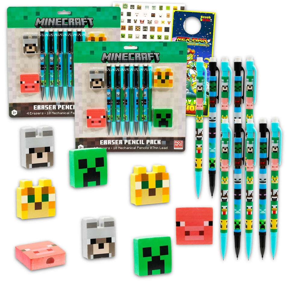 Minecraft mechanical pencils bulk pack for party favors and classroom use.