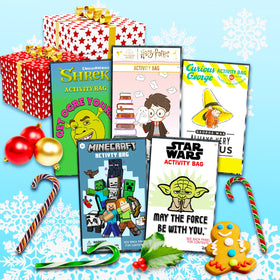 Colorful Minecraft coloring packs and stickers for non-candy party favors.