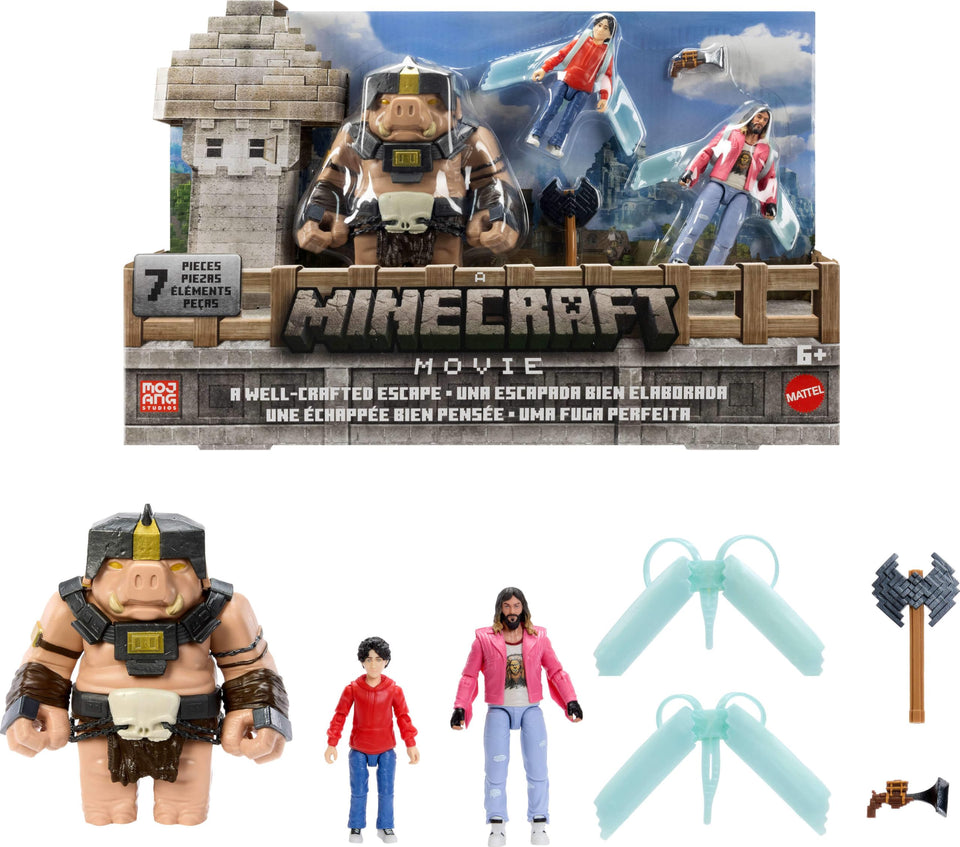 Minecraft Story Set escape pack with three action figures for dynamic play