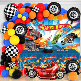 MinFyberd 134Pcs wheels race car arch kit for vibrant party photos