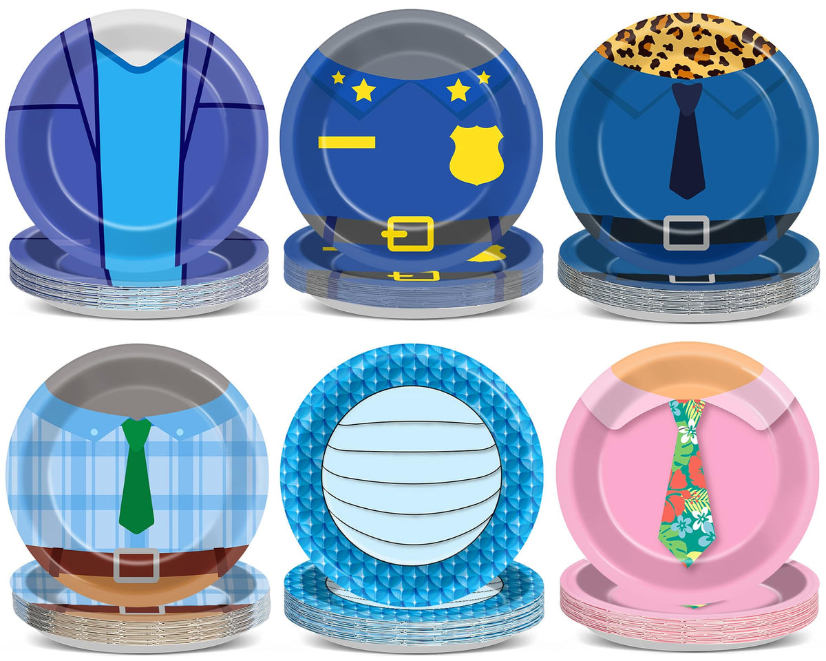 MinFyberd cartoon animals plates in city adventure design for kids birthday parties.