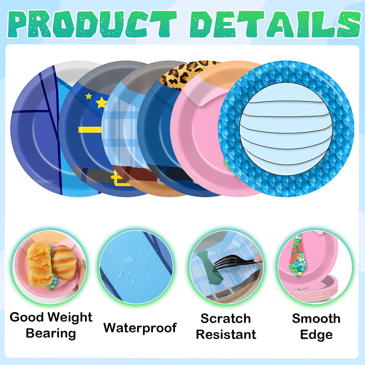 MinFyberd cartoon animals plates city adventure design, easy disposal for quick cleanup.