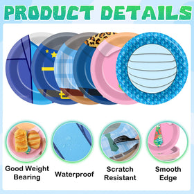 MinFyberd cartoon animals plates city adventure design, easy disposal for quick cleanup.