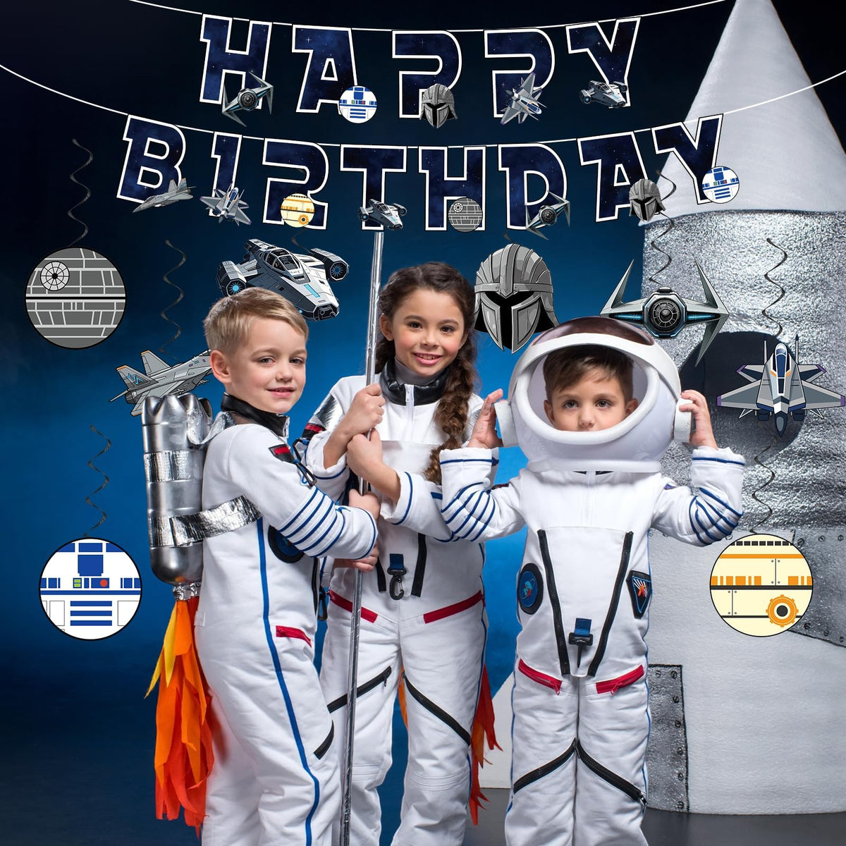 MinFyberd space theme photo backdrop elevates party visuals and memories.