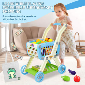 Ming You child pushing cart on floor supports motor skills.
