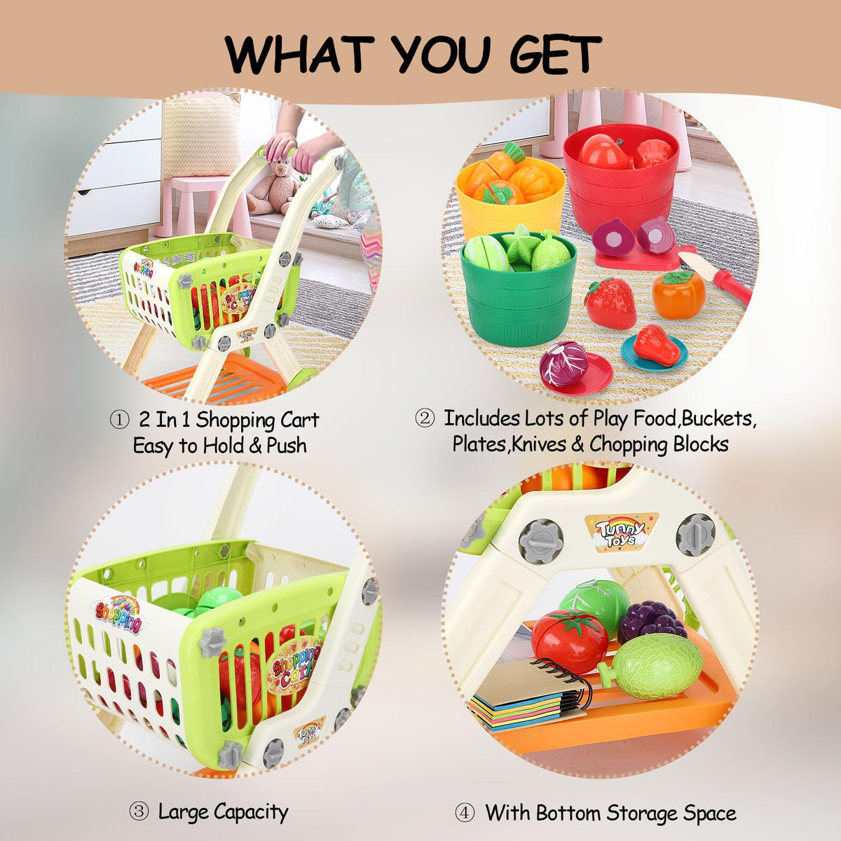 Ming You knife and cutting boards deliver realistic play with colorful pretend foods.