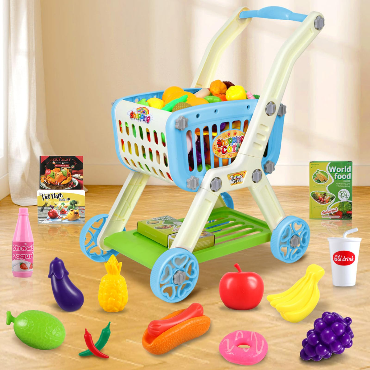 Ming You fruit play set with colorful pieces for pretend meals.