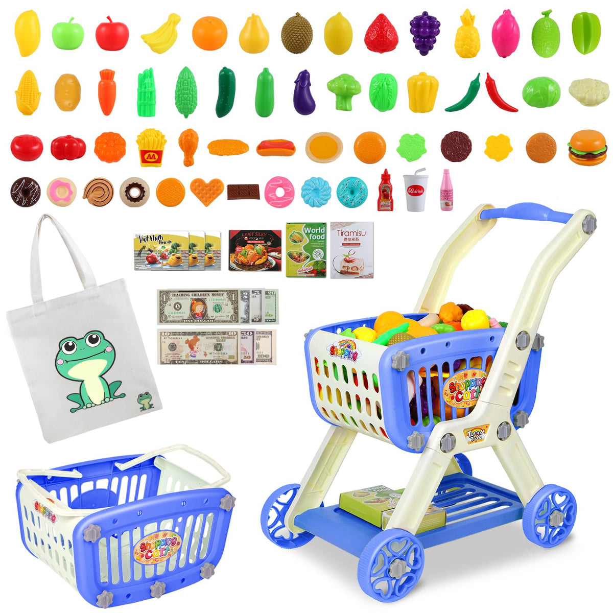 Ming You 2-in-1 kids shopping cart ready for role-play and pretend shopping