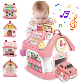Ming You 8-in-1 learning house front view encourages tactile exploration