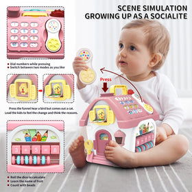 Ming You 8-in-1 learning house side buttons close-up highlights busy-learning moments