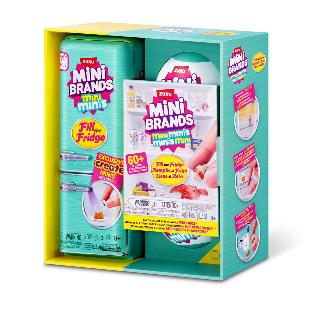 Mini Brands Fill the Fridge capsules on display offer collectible micro-items