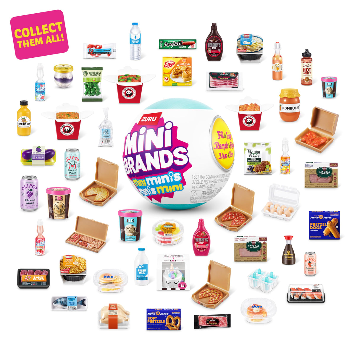 Mini Brands Fill the Fridge Mini Minis recyclable capsule for eco-friendly play.