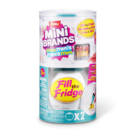 Mini Brands Fill the Fridge Mini Minis Series 1 display tray showcasing tiny, detailed kitchen goods