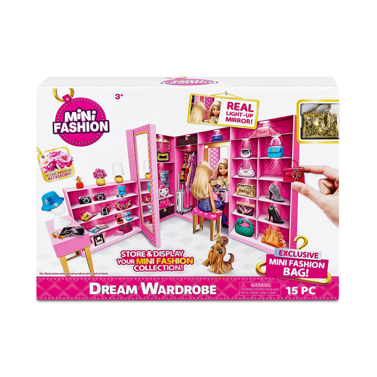 Mini Brands Dream Wardrobe with a lit vanity mirror for getting ready