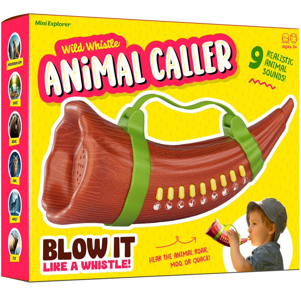 Mini Explorer Animal Caller front view in kid-friendly design for outdoor play