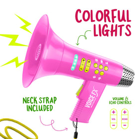 Mini Explorer voice changer pink volume and echo controls help customize sound