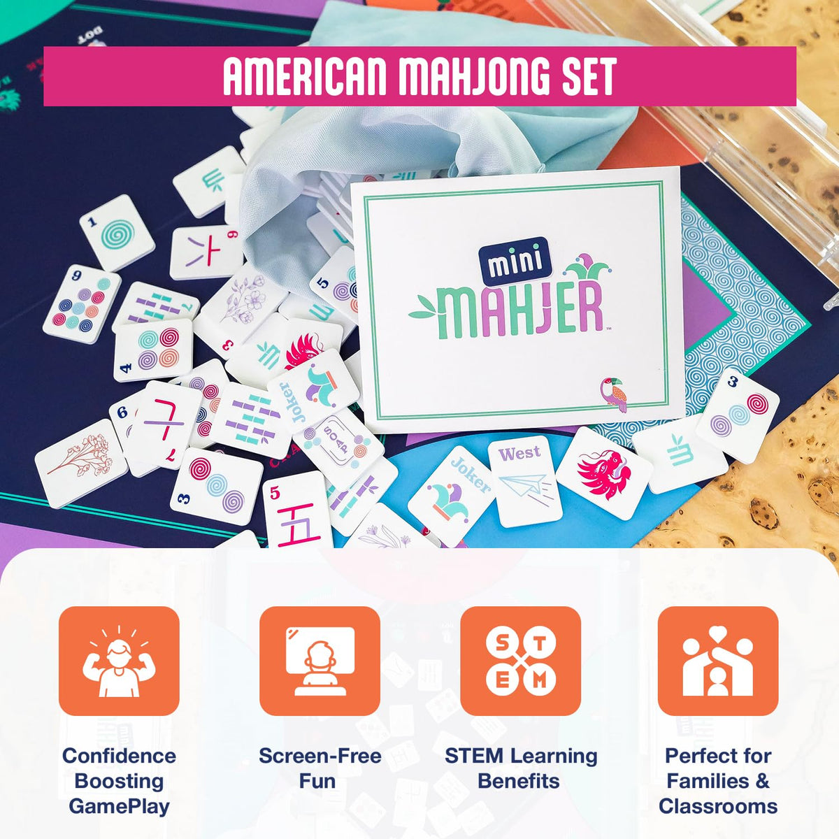 Mini Mahjer full-color guide supports visual learning during setup.