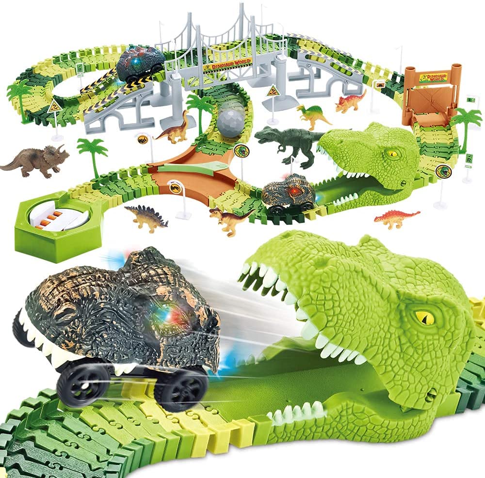 Mini Tudou 174pcs dinosaur track set inspires durable imaginative play.