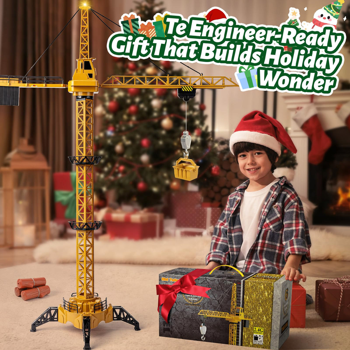 Mini Tudou tall tower crane offers educational play and safety.
