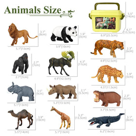 Mini Tudou giraffe figure enhances tall jungle scene play