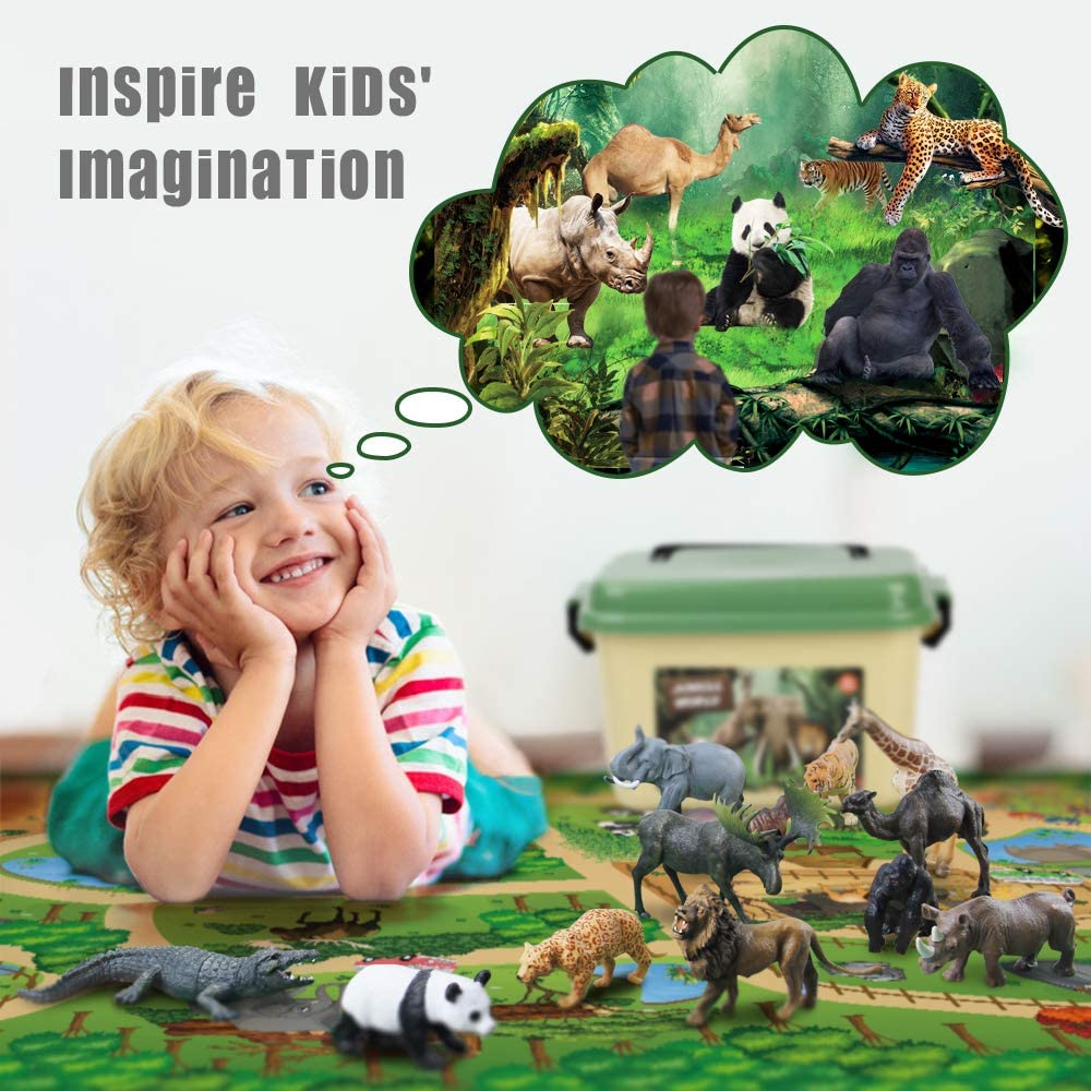Mini Tudou rhino figure supports rugged safari scenes
