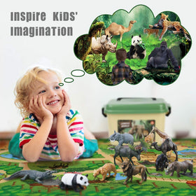 Mini Tudou rhino figure supports rugged safari scenes