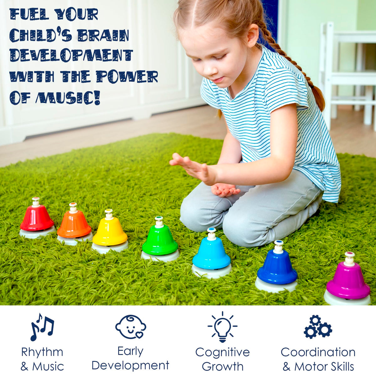 MINIARTIS desk-bells-15-songbook enables guided practice with familiar tunes.