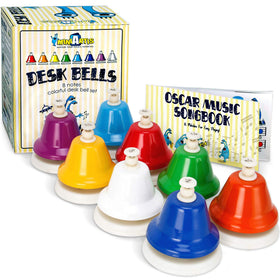 MINIARTIS desk bells 8-notes for colorful, kid-friendly early learning.