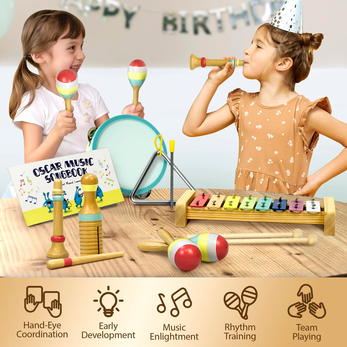 MINIARTIS wooden sounder provides calm, natural tones for sensory exploration.