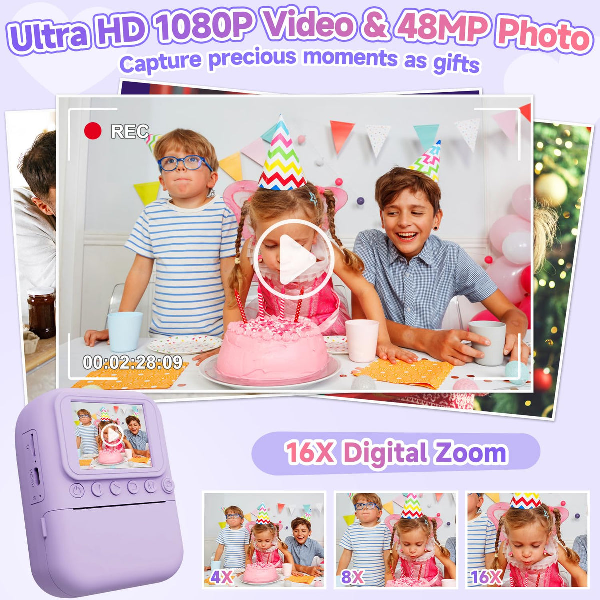 MINIBEAR kids camera captures 48MP photos for vibrant memories
