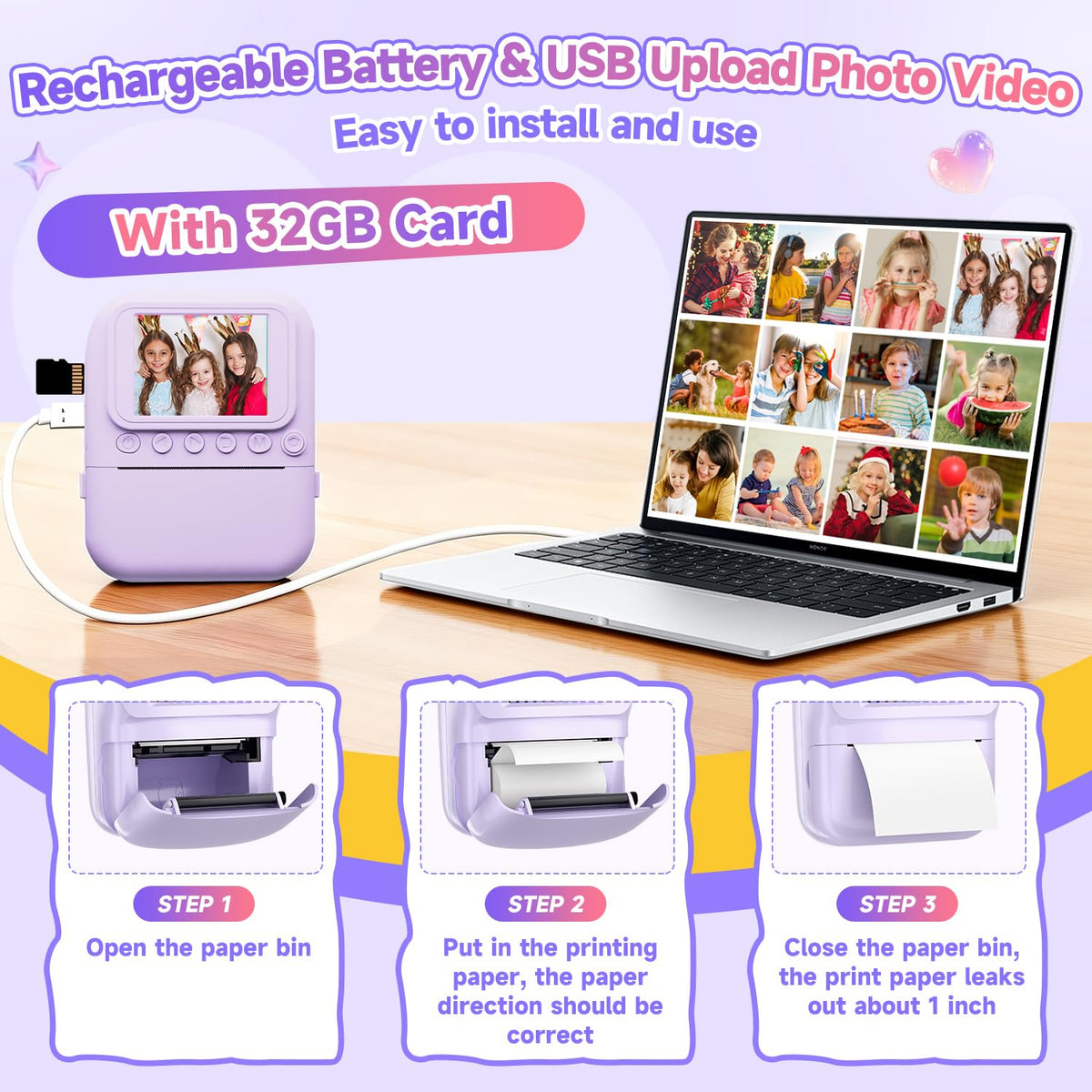 MINIBEAR kids camera bundle includes accessories for creative play