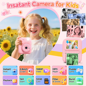 MINIBEAR Kids Camera back view highlighting easy-grip controls
