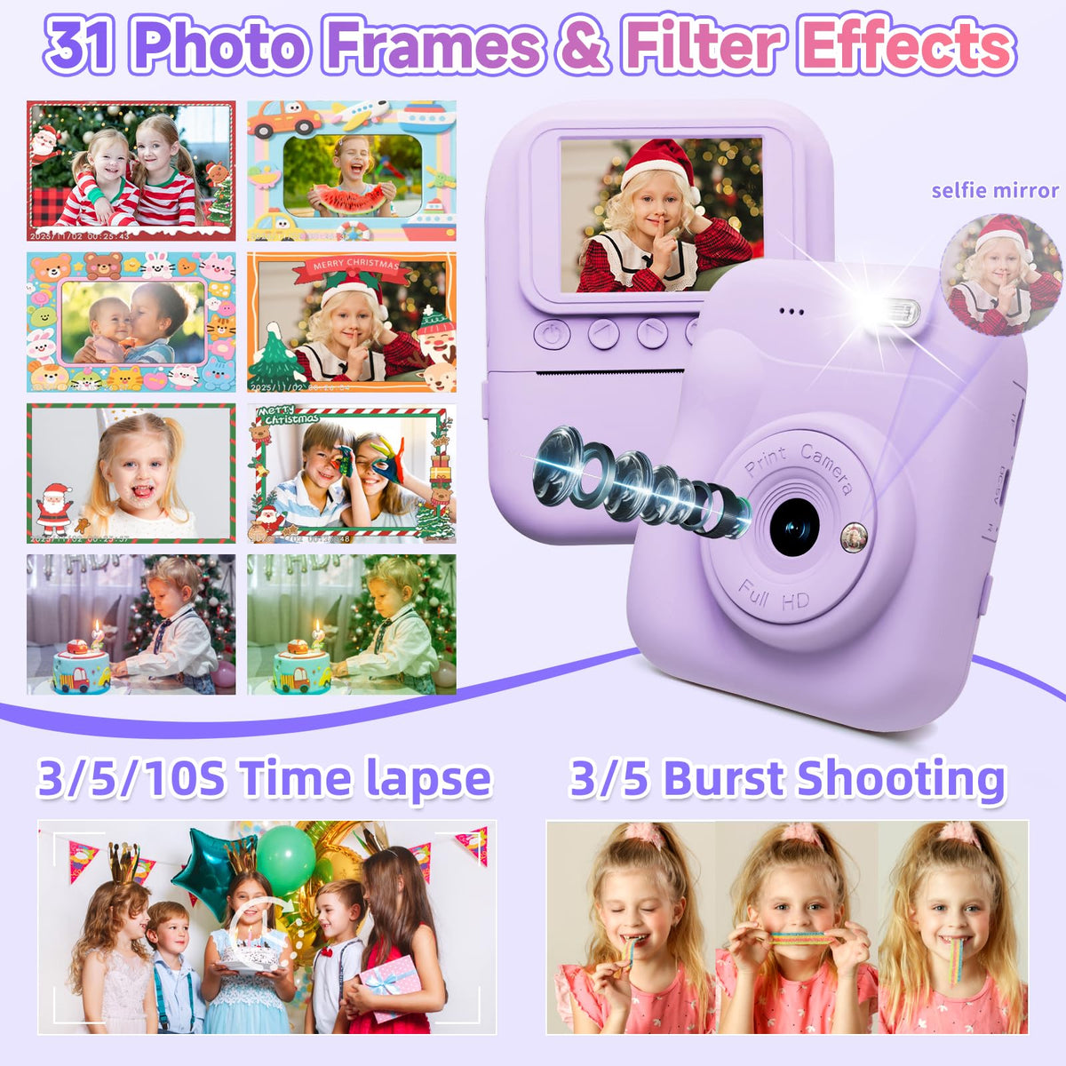 MINIBEAR kids camera in video recording mode for family moments
