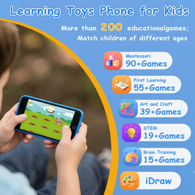 MINIBEAR Kids Toy Smartphone dual-camera, capture fun moments with family.