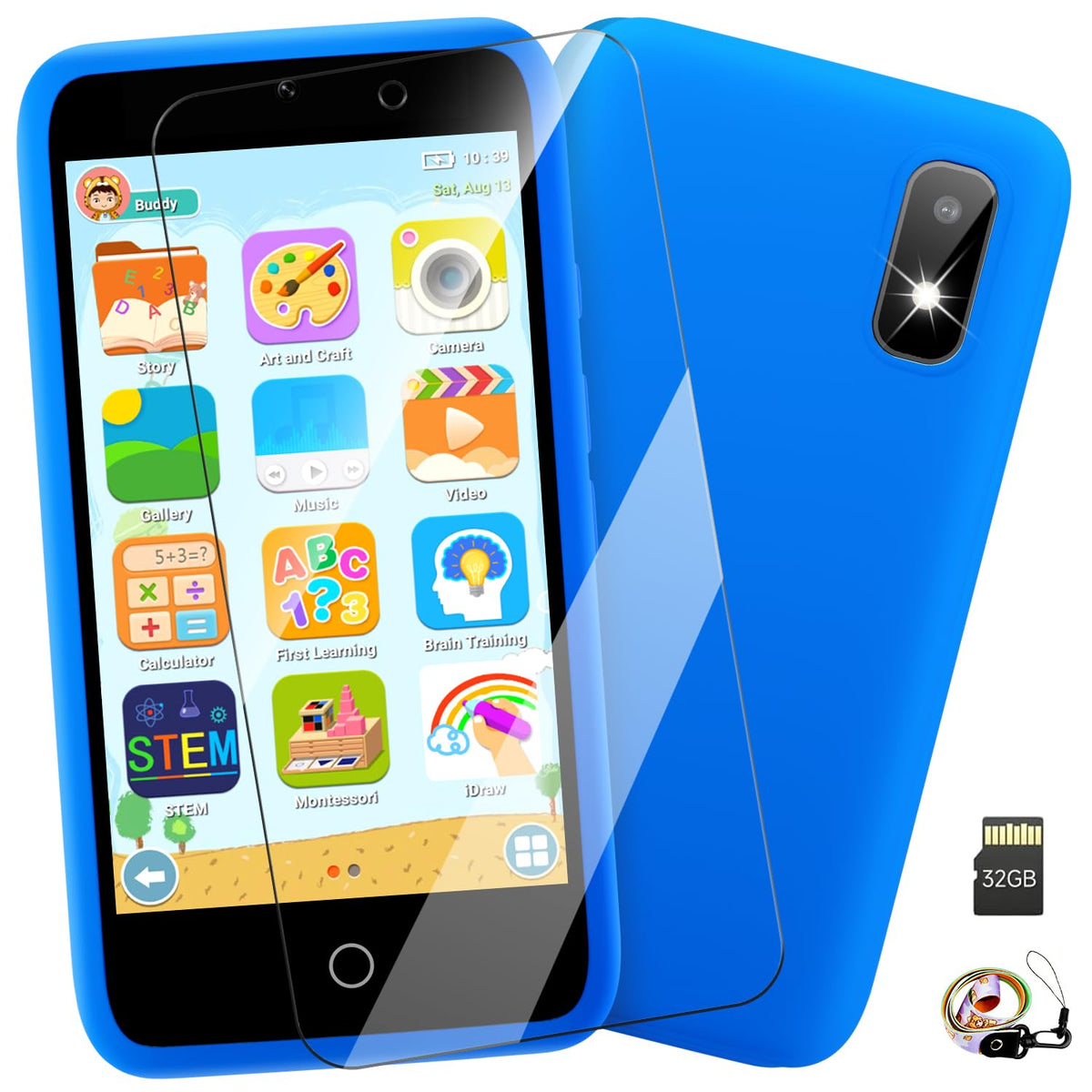 MINIBEAR Kids Toy Smartphone front view, compact and kid-safe play device.