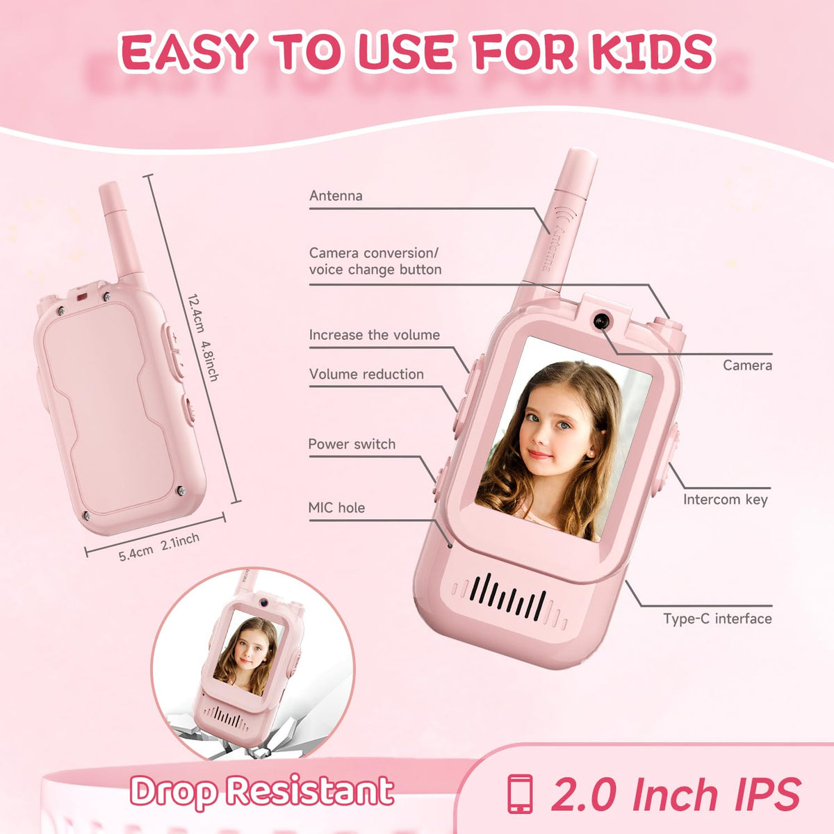 MINIBEAR video walkie talkie gift set for birthdays and holidays